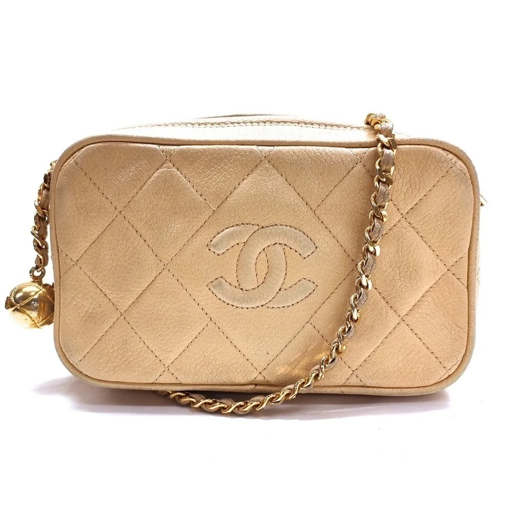 Chanel Bag Matelasse chain Cream Caviar Leather